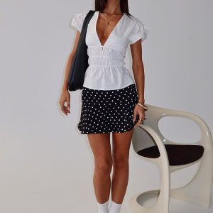Vanish Mini Skort Black Polka