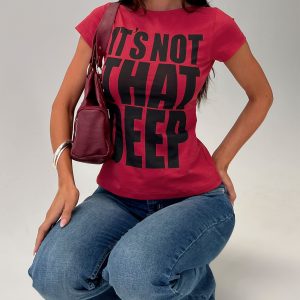 It's Not That Deep Graphic Baby Tee Red