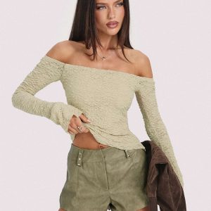 Kenickie Stud Micro Shorts Khaki