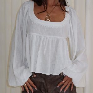 Benjie Long Sleeve Top White
