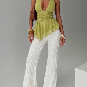 Leisure State Knit Pant White