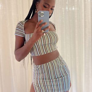 Anni Stripe Mini Skirt Multi