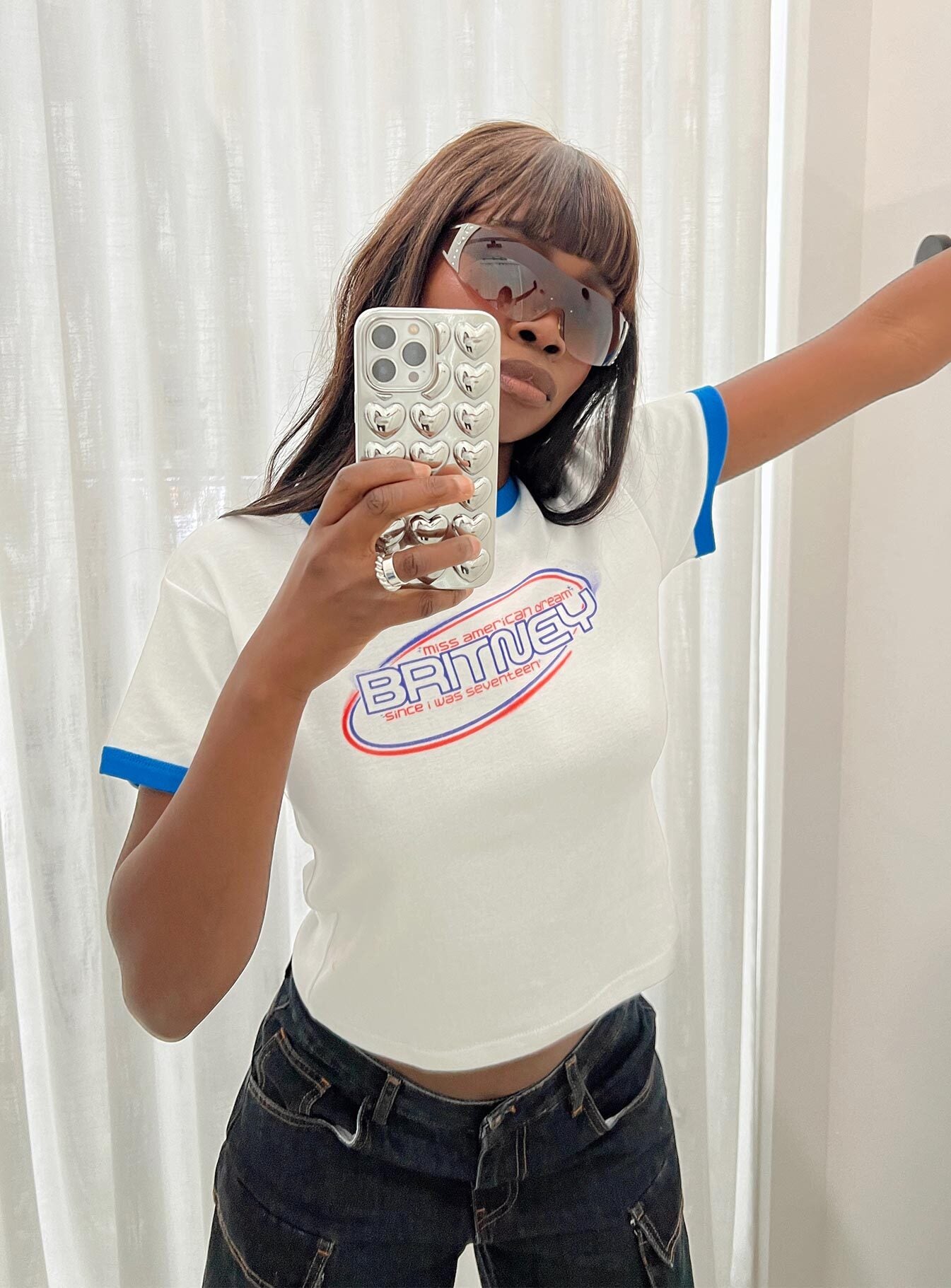 Britney Seventeen Baby Tee White