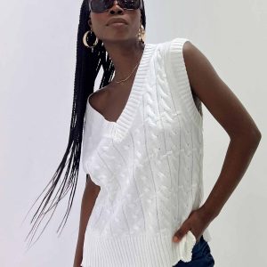 Antonia Sweater Vest White