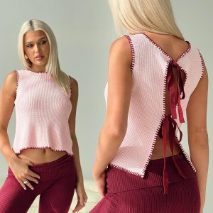 Castiel Knit Vest Pink