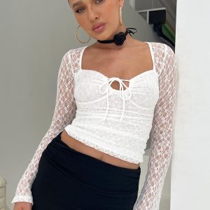 Patrice Long Sleeve Top White