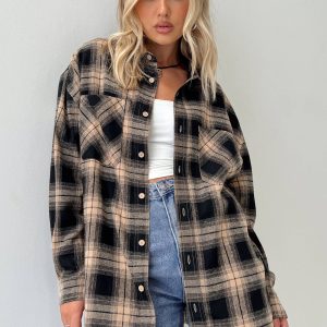 Waver Shirt Black / Orange Check