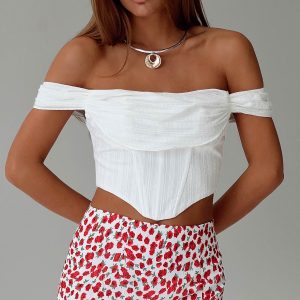 Bows & Bells Top White