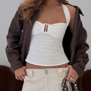Isabetta Halter Top White