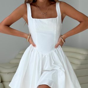 Straplie Mini Dress White