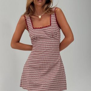 Dasha Mini Dress Red Check