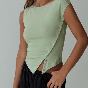 Karre Off The Shoulder Top Green