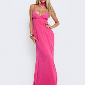 Jadira Scarf Maxi Dress Guava