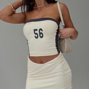 Team Strapless Top Cream