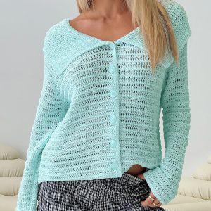 Tuscon Crochet Sweater Blue