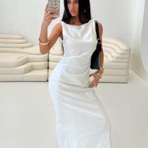 Mocca Maxi Dress White