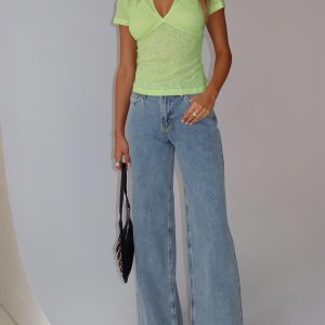 Darla Low Rise Straight Jean Vintage Blue Wash