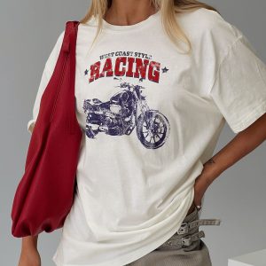 West Coast Style Oversized Tee White