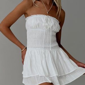 Denson Strapless Mini Dress White