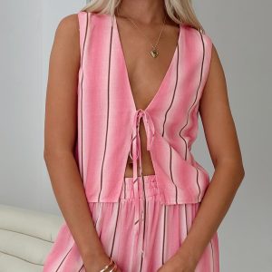 Gentle Vest Top Pink