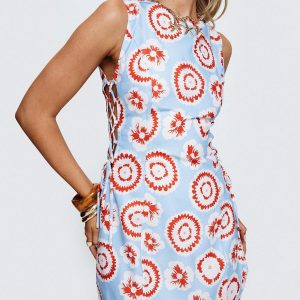 Earlie Mini Dress Blue / Red