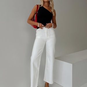 Fawcett High Rise Straight Leg Jeans White