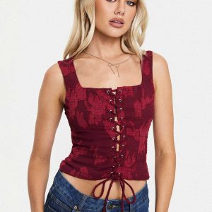 Vincenzo Corset Top Red