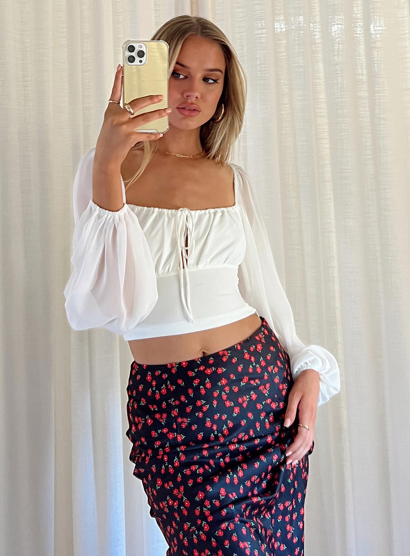 Paley Long Sleeve Top White