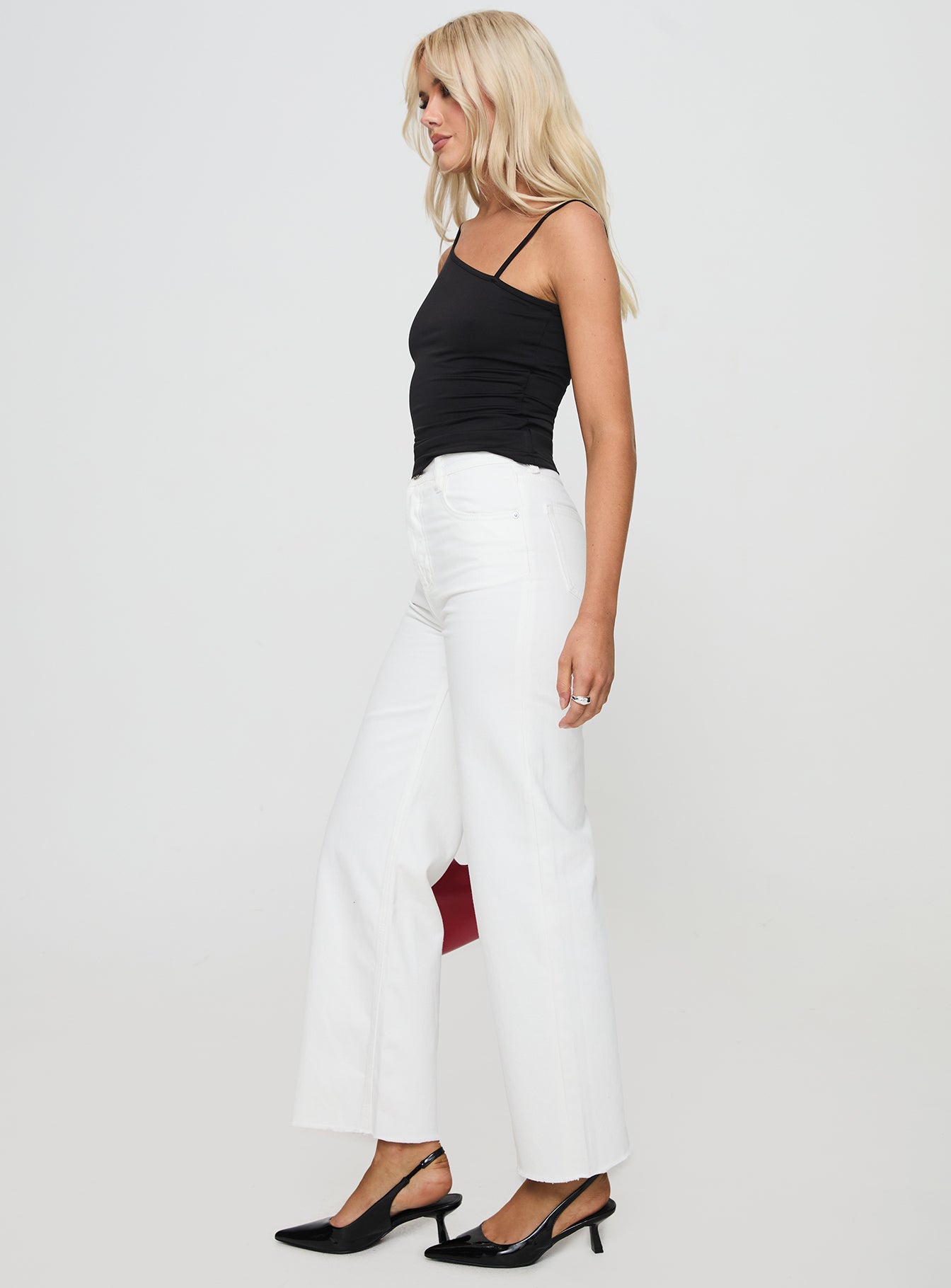 Fawcett High Rise Straight Leg Jeans White - Image 4