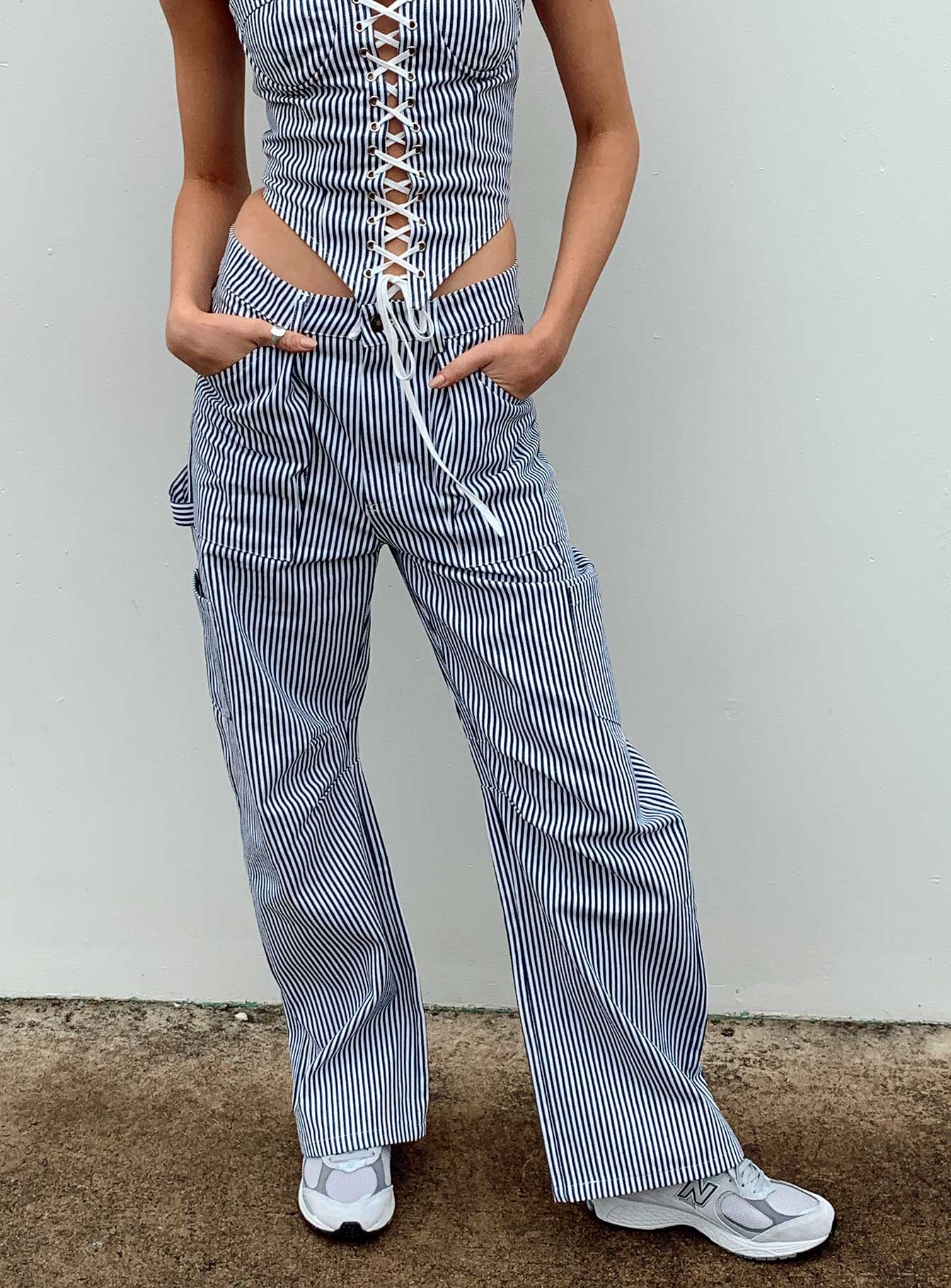 Miami Vice Pants Navy Pinstripe - Image 6