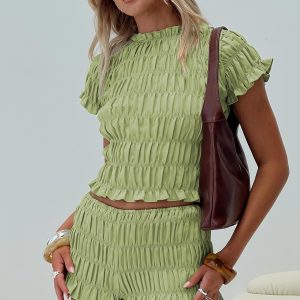 Most Wanted Shirred Set Green