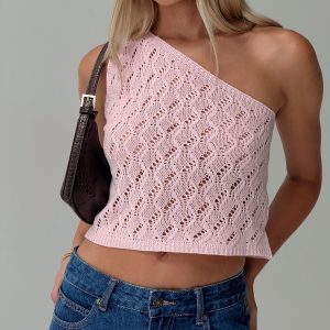 Anthinie One Shoulder Top Pink