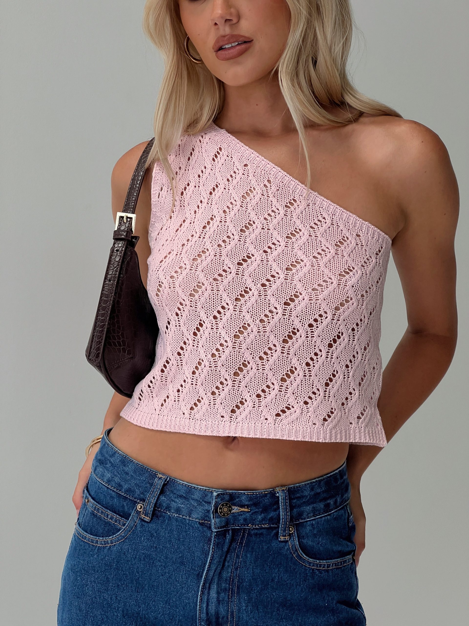 Anthinie One Shoulder Top Pink