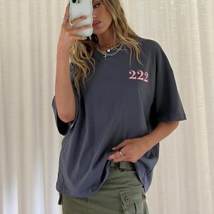 222 Alignment Oversized Tee Slate