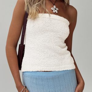 Birch Strapless Top Cream