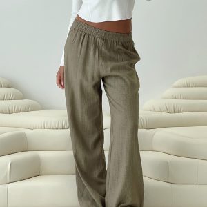 Louis Linen Blend Pants Olive