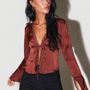 Hunton Long Sleeve Top Brown