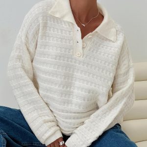 Autumnal Collared Sweater Cream