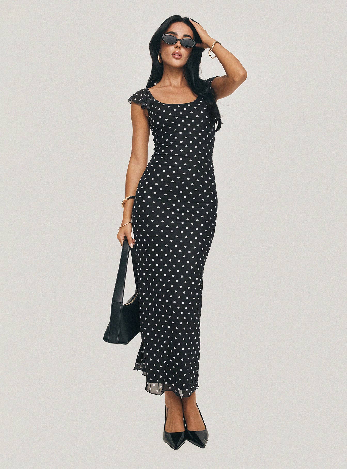 Sandberg Maxi Dress Black Polka Dot - Image 9