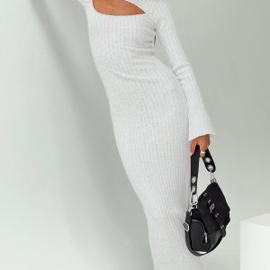 Karia Long Sleeve Maxi Dress Grey