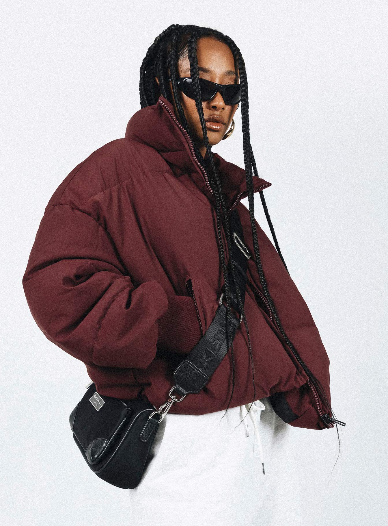 Abe Puffer Jacket Burgundy - Image 6