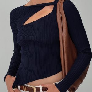 Ellara Long Sleeve Top Blue