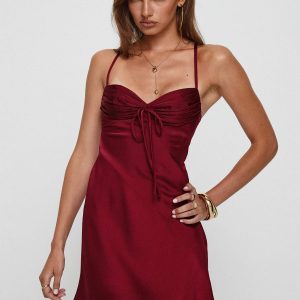 Glendon Mini Dress Burgundy