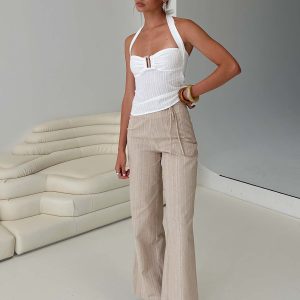 Rush Hours Tie Up Pants Beige