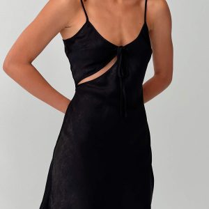 Linger Bias Cut Dress Black