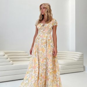 Masuda Maxi Dress Yellow Floral