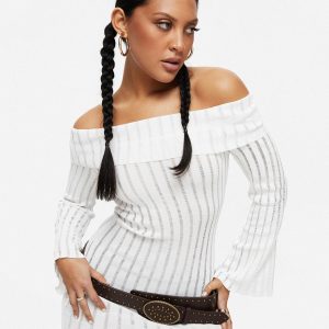 Sorrel Off The Shoulder Mini Dress White