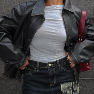 Standout Patch Detail Denim Skort Blue