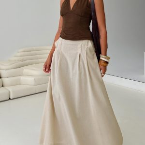 Bohemian Spirit Maxi Skirt Beige