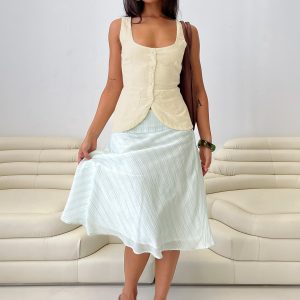 Alunara Midi Skirt Aqua Stripe